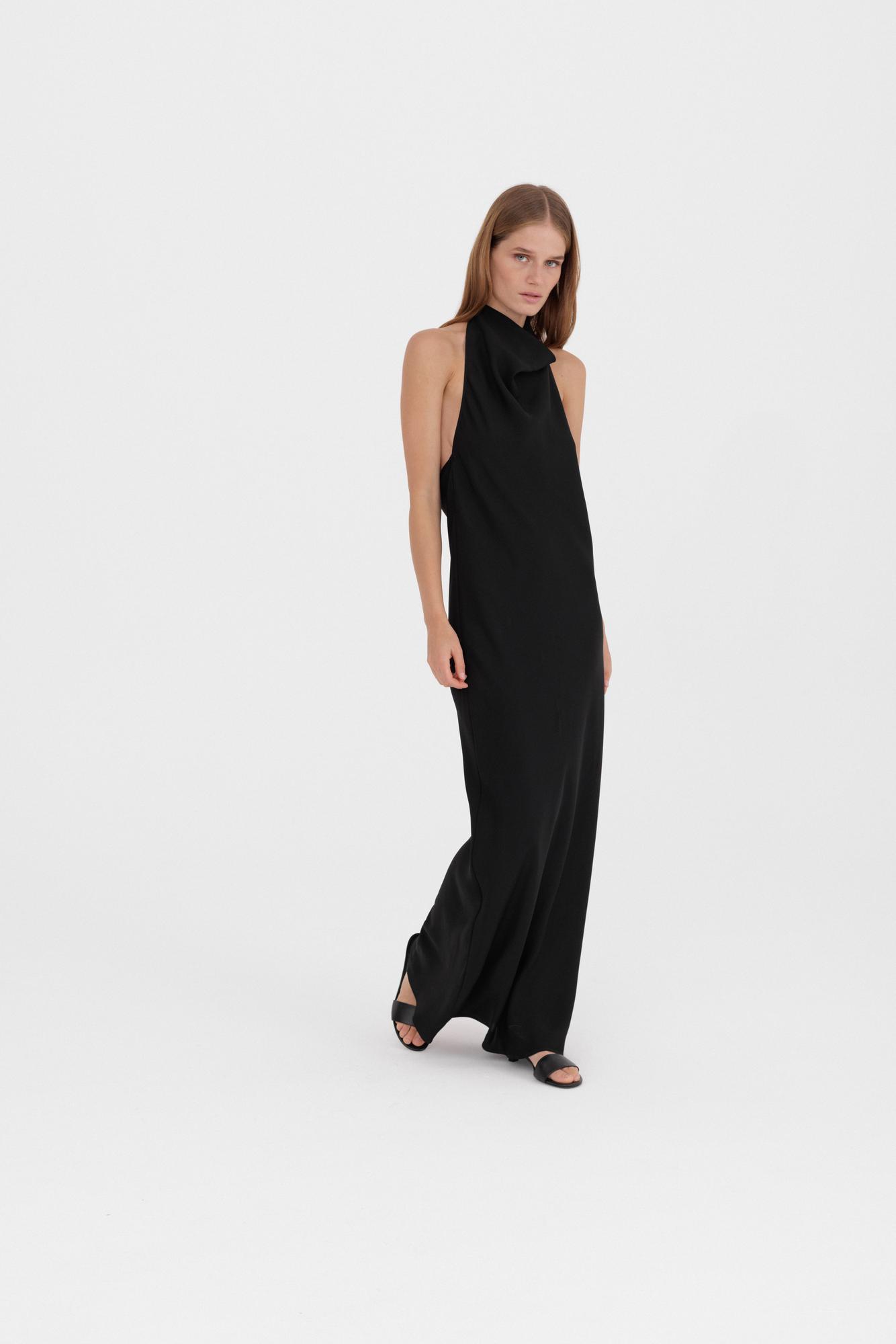 Viscose halter maxi dress