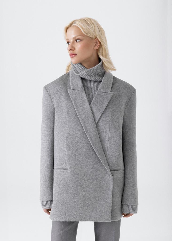 100% wool double-breasted coat