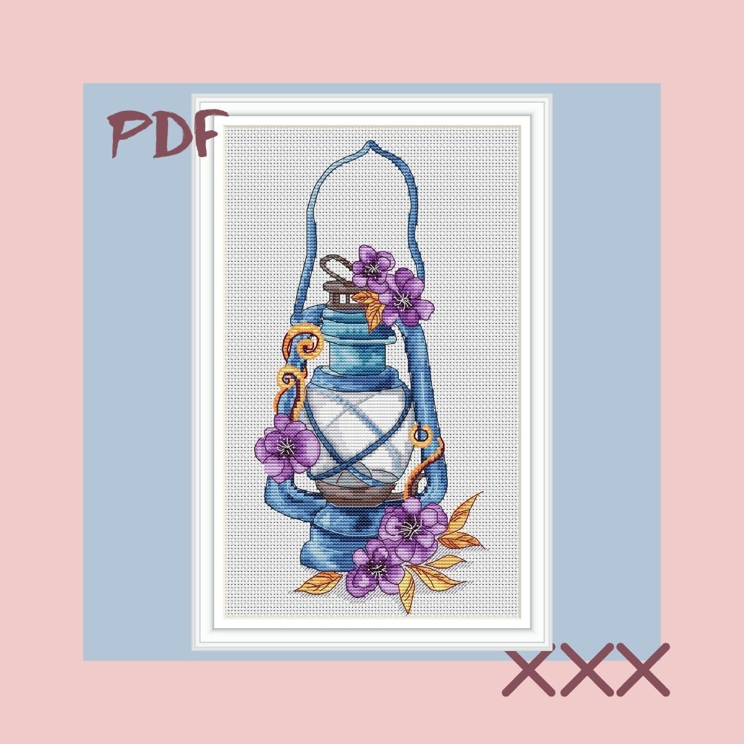 Схема для вышивки крестом "Синяя лампа"