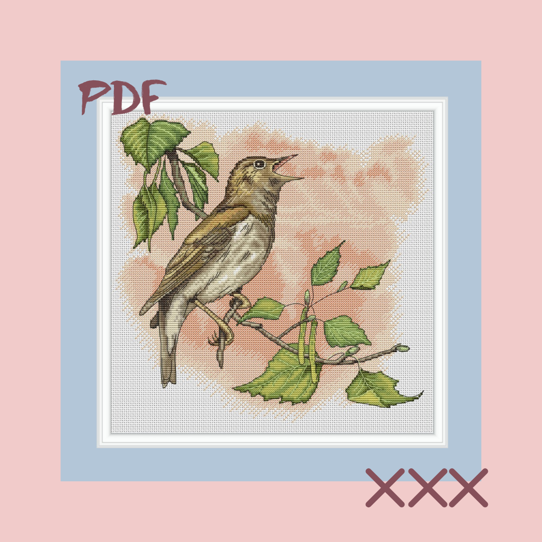 Схема для вышивки крестом "Соловей"