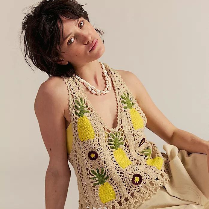 Мастер - класс топ/ жилет "Ананас"