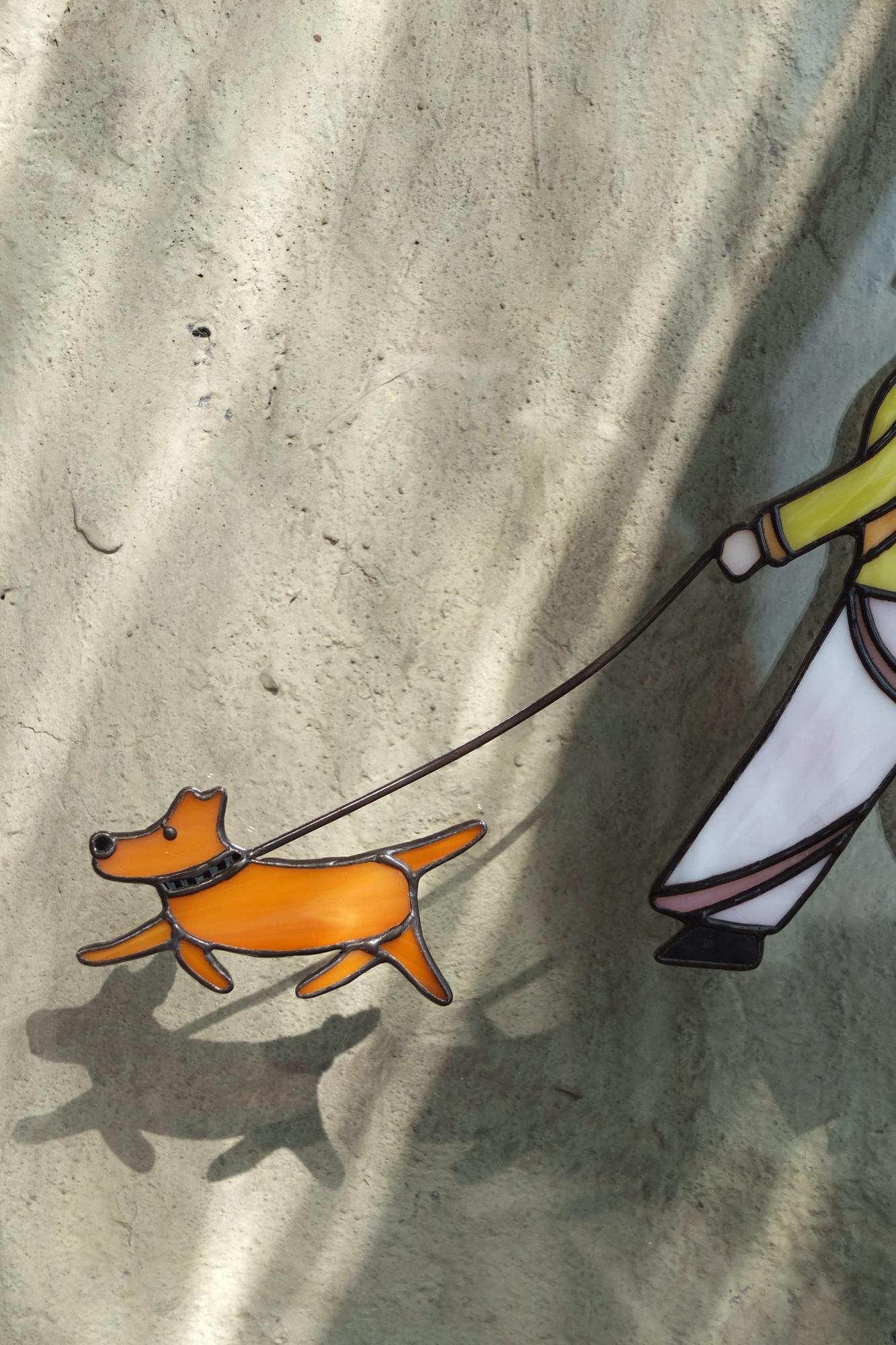 NEW YORK. A girl with the dog