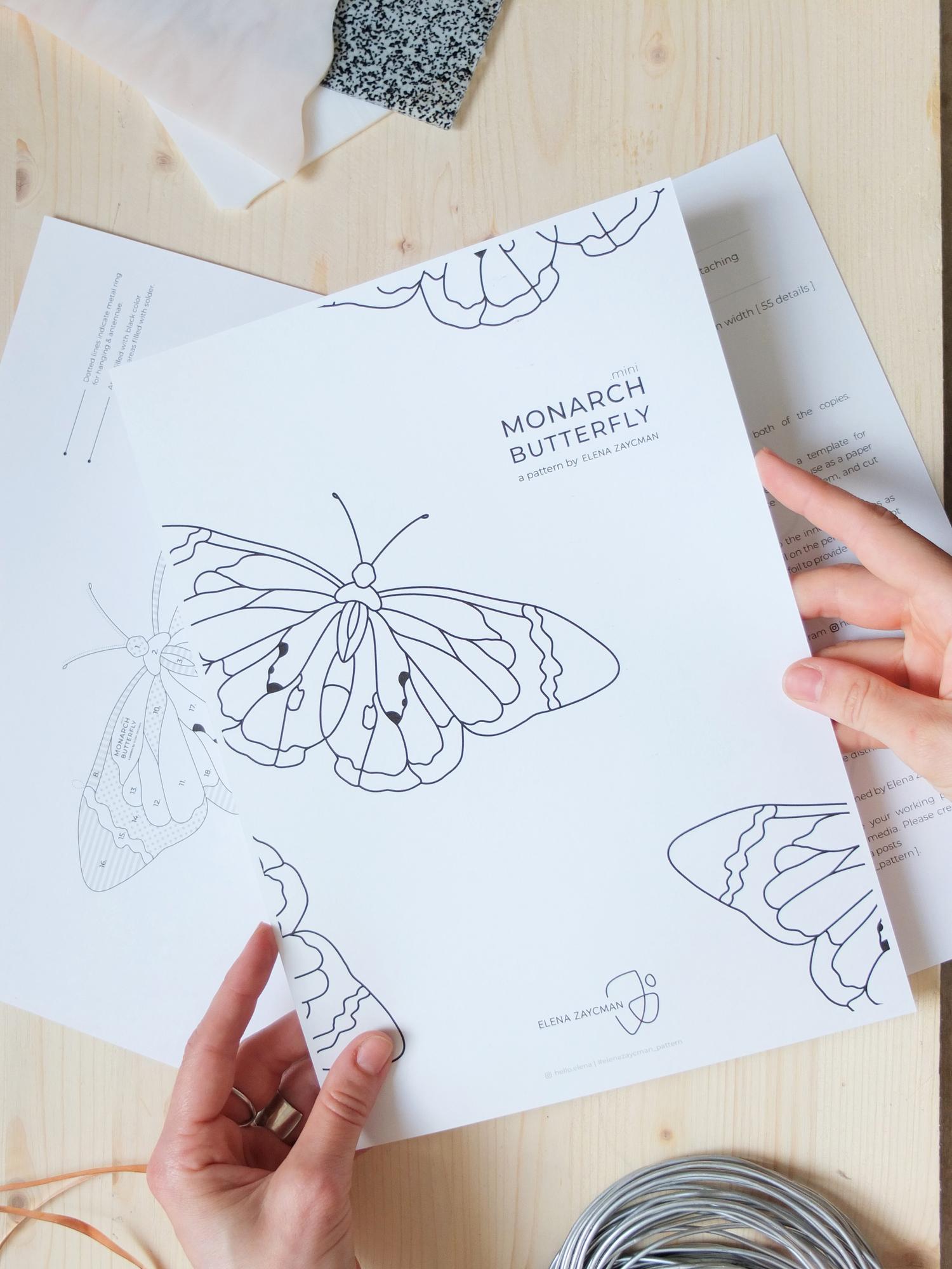 MONARCH BUTTERFLY .mini | Stained Glass Pattern