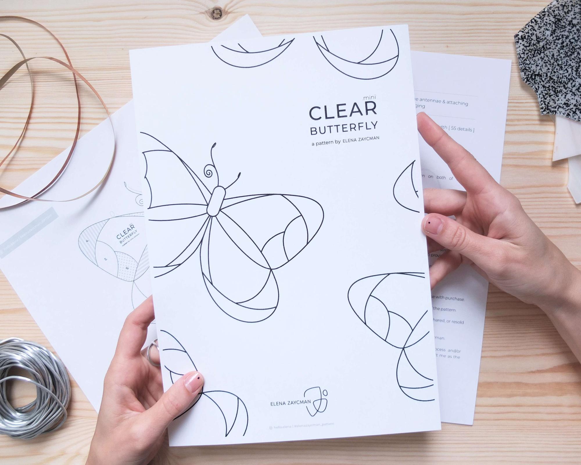 CLEAR BUTTERFLY .mini | Stained Glass Pattern