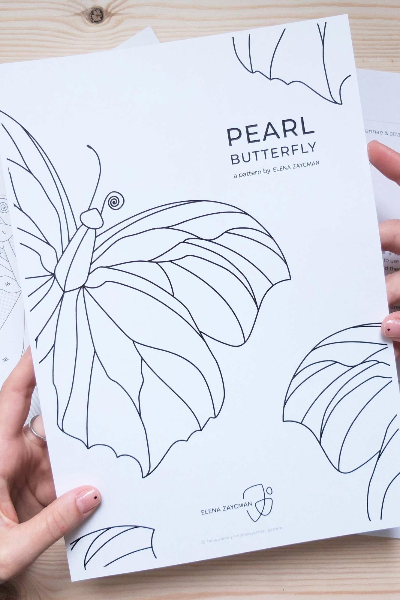 PEARL BUTTERFLY | Stained Glass Pattern