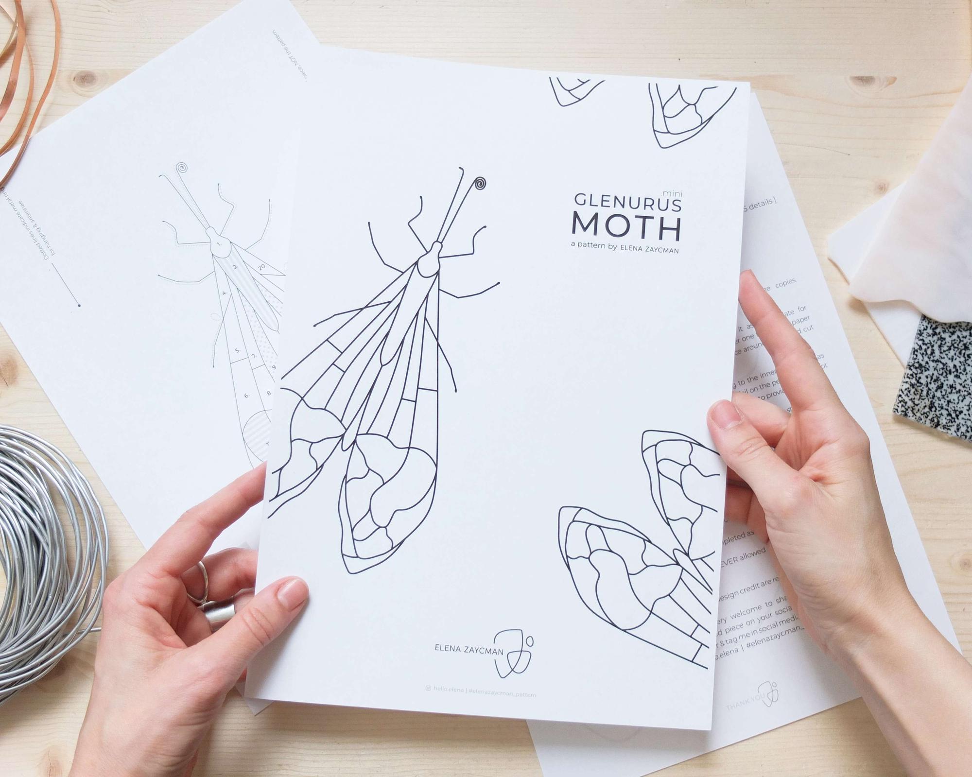 GLENURUS MOTH .mini | Stained Glass Pattern