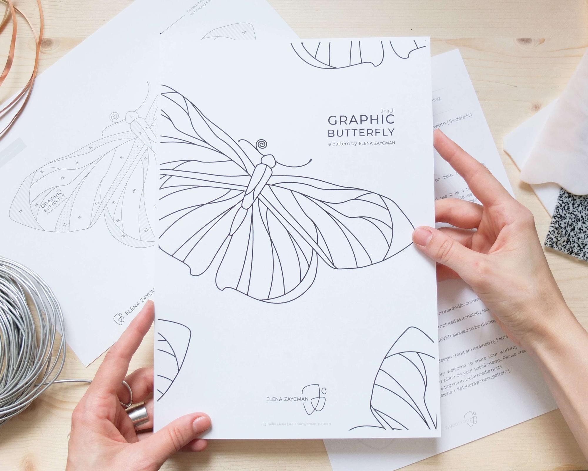 GRAPHIC BUTTERFLY .midi | Stained Glass Pattern