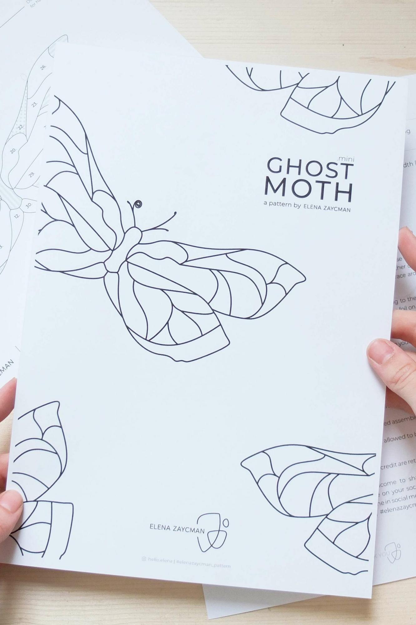 GHOST MOTH .mini | Stained Glass Pattern