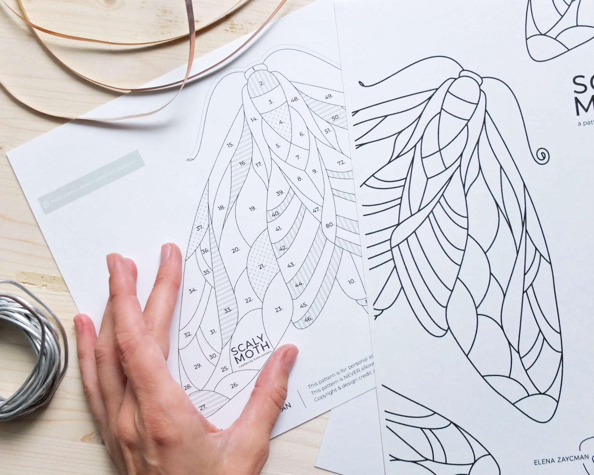 SCALY MOTH | Stained Glass Pattern