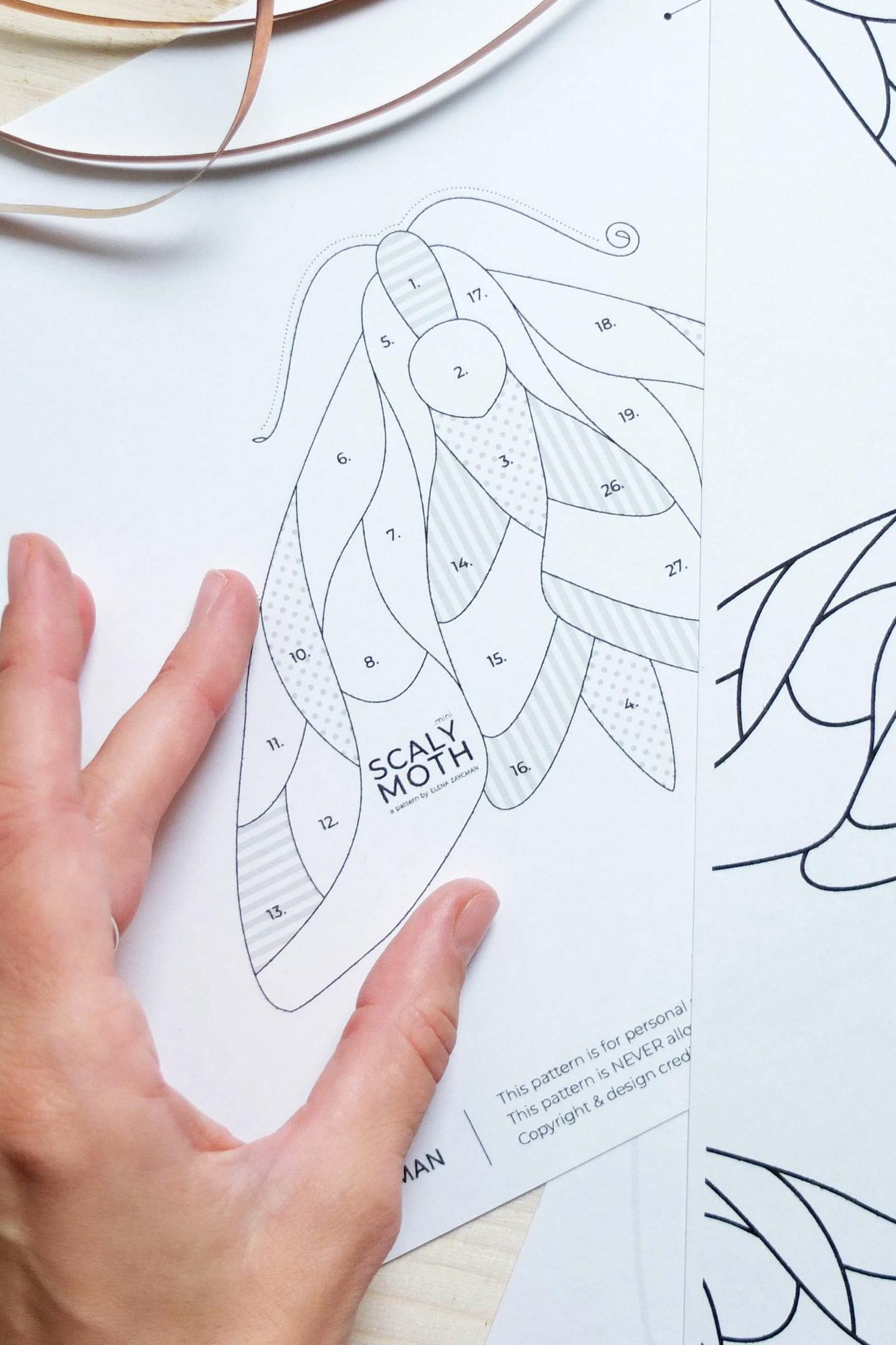 SCALY MOTH .mini | Stained Glass Pattern