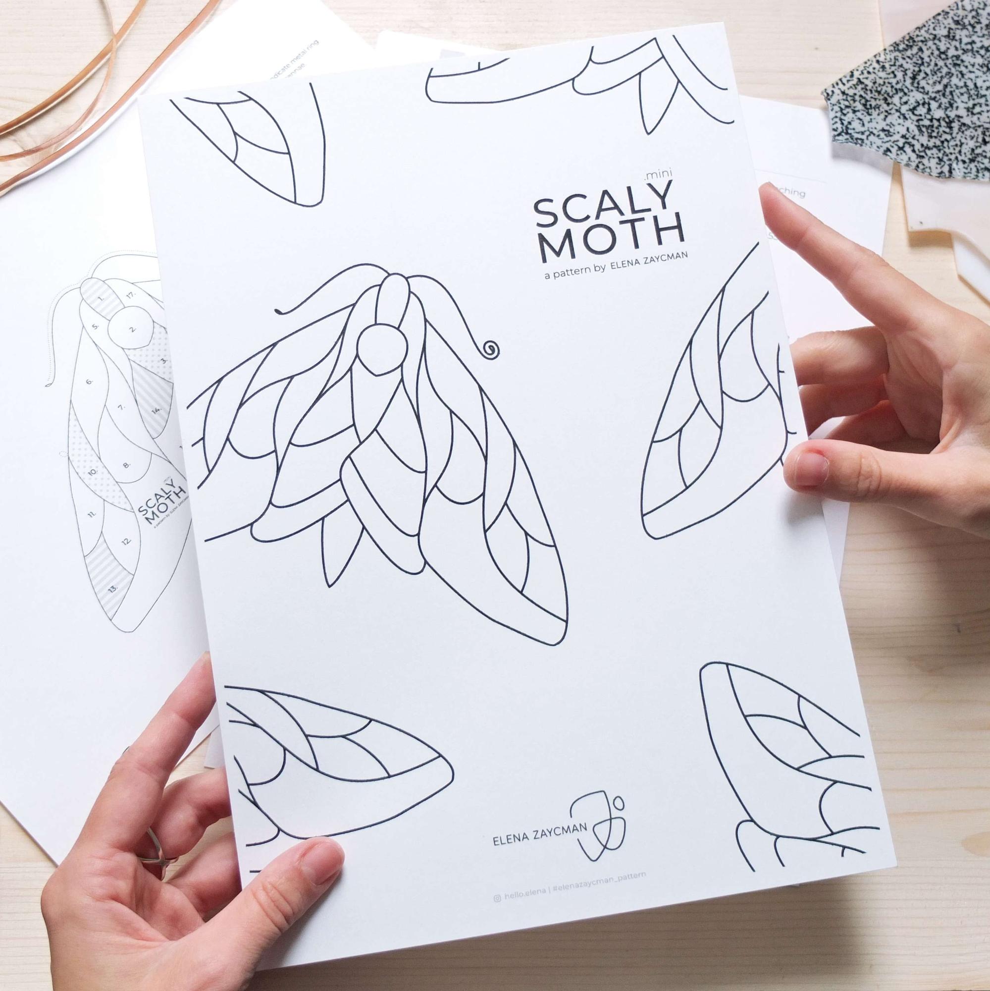 SCALY MOTH .mini | Stained Glass Pattern