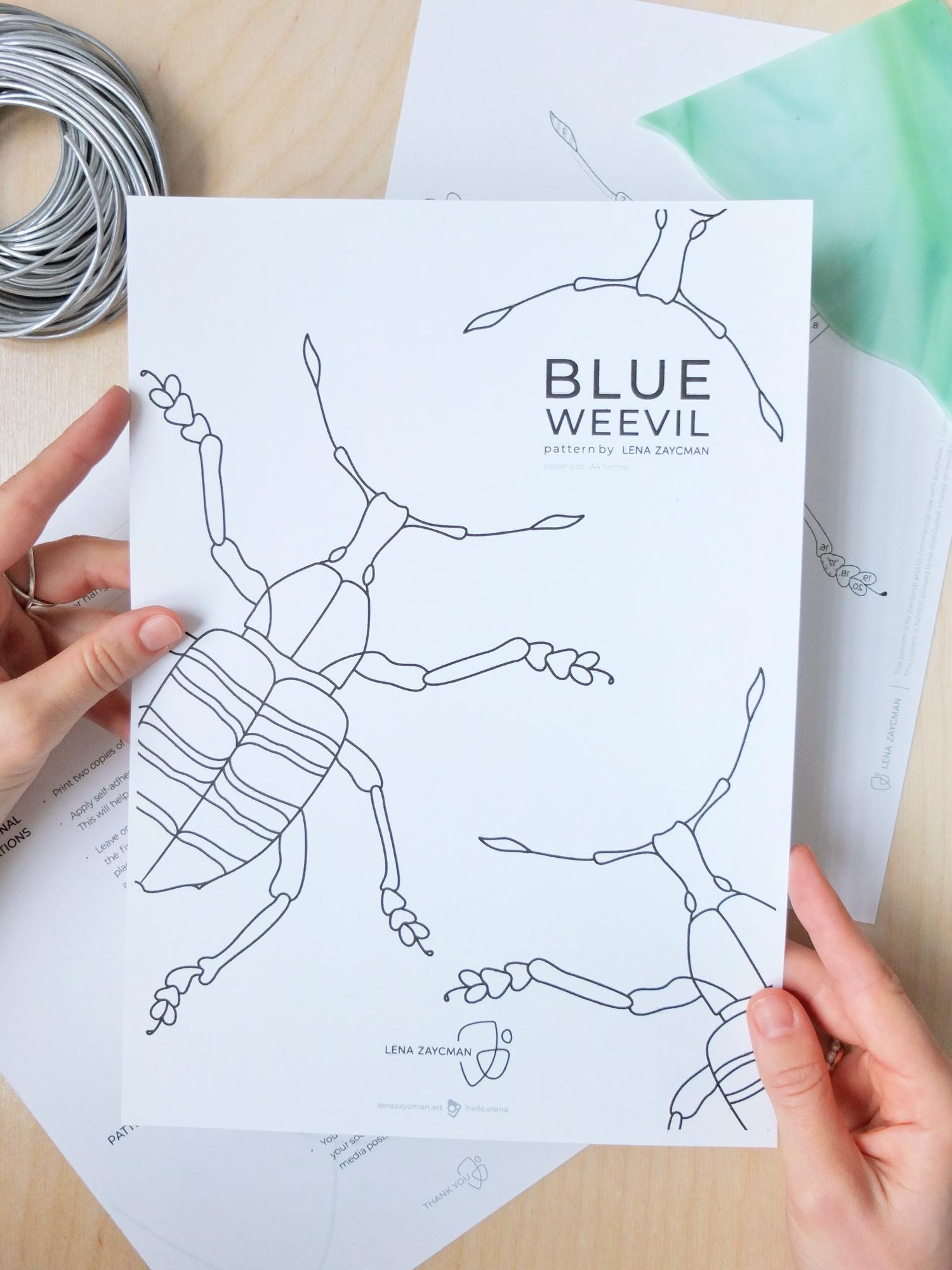 BLUE WEEVIL | Stained Glass Pattern