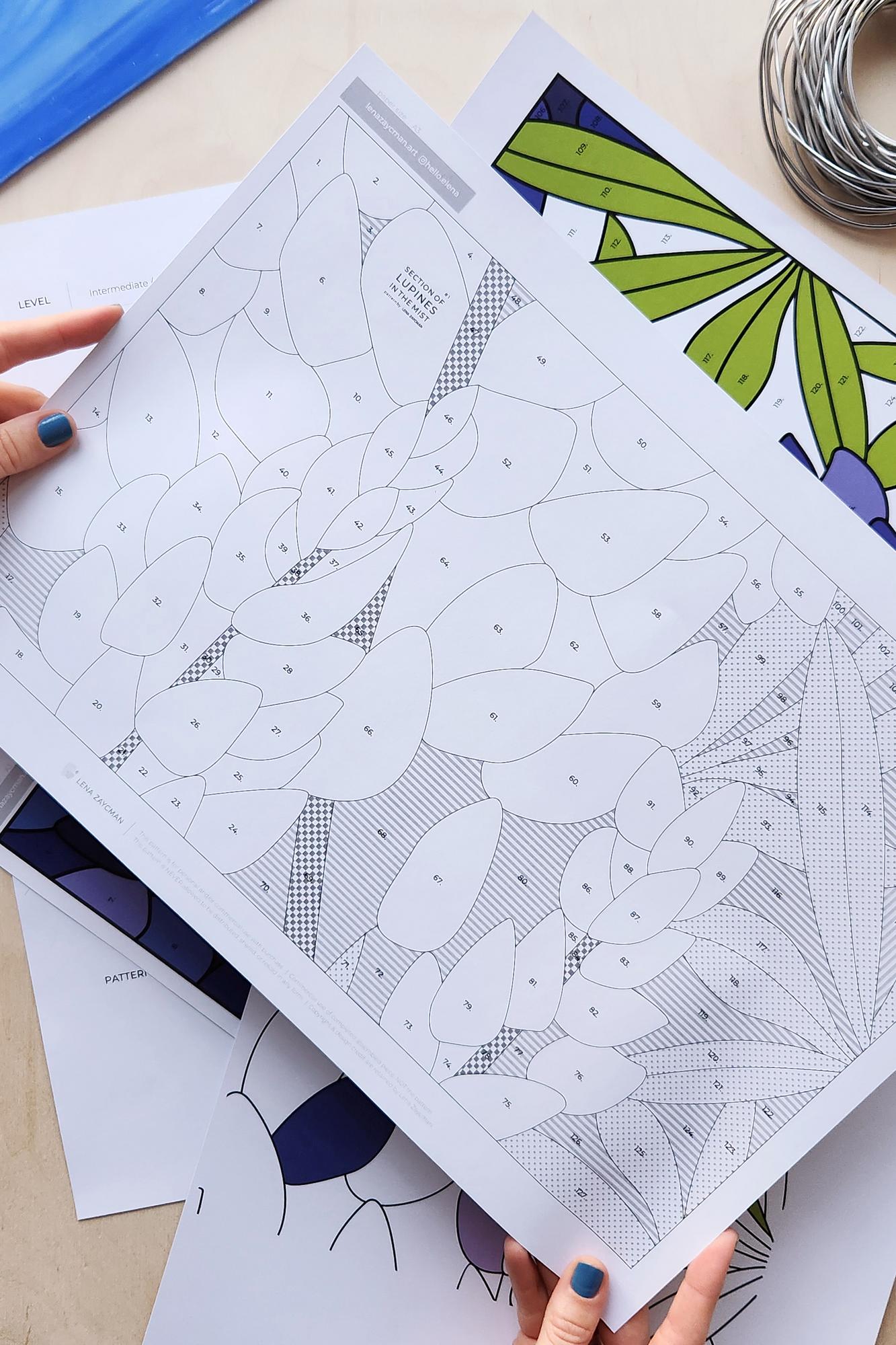 LUPINES #1 | Stained Glass Pattern