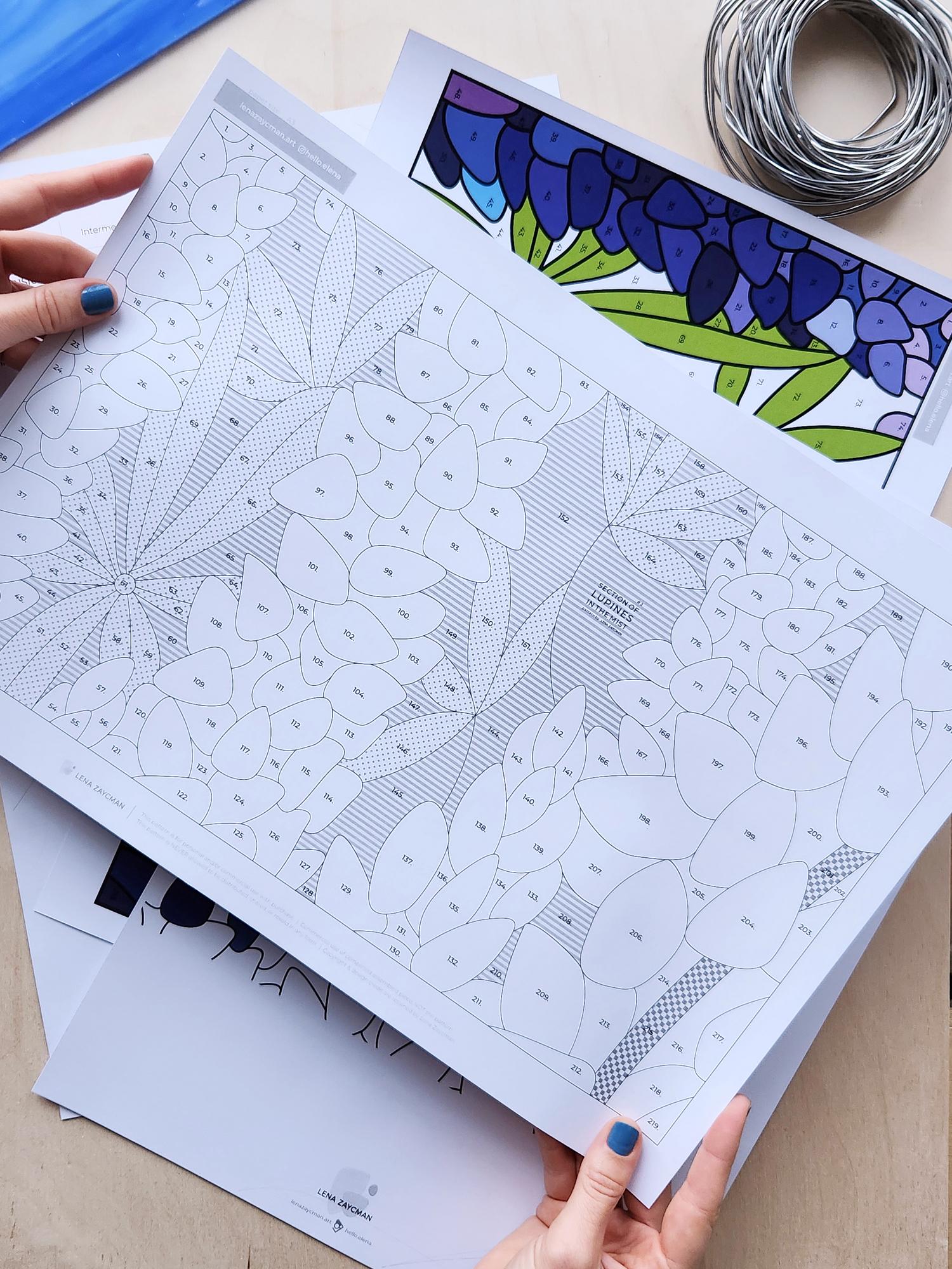 LUPINES #2 | Stained Glass Pattern