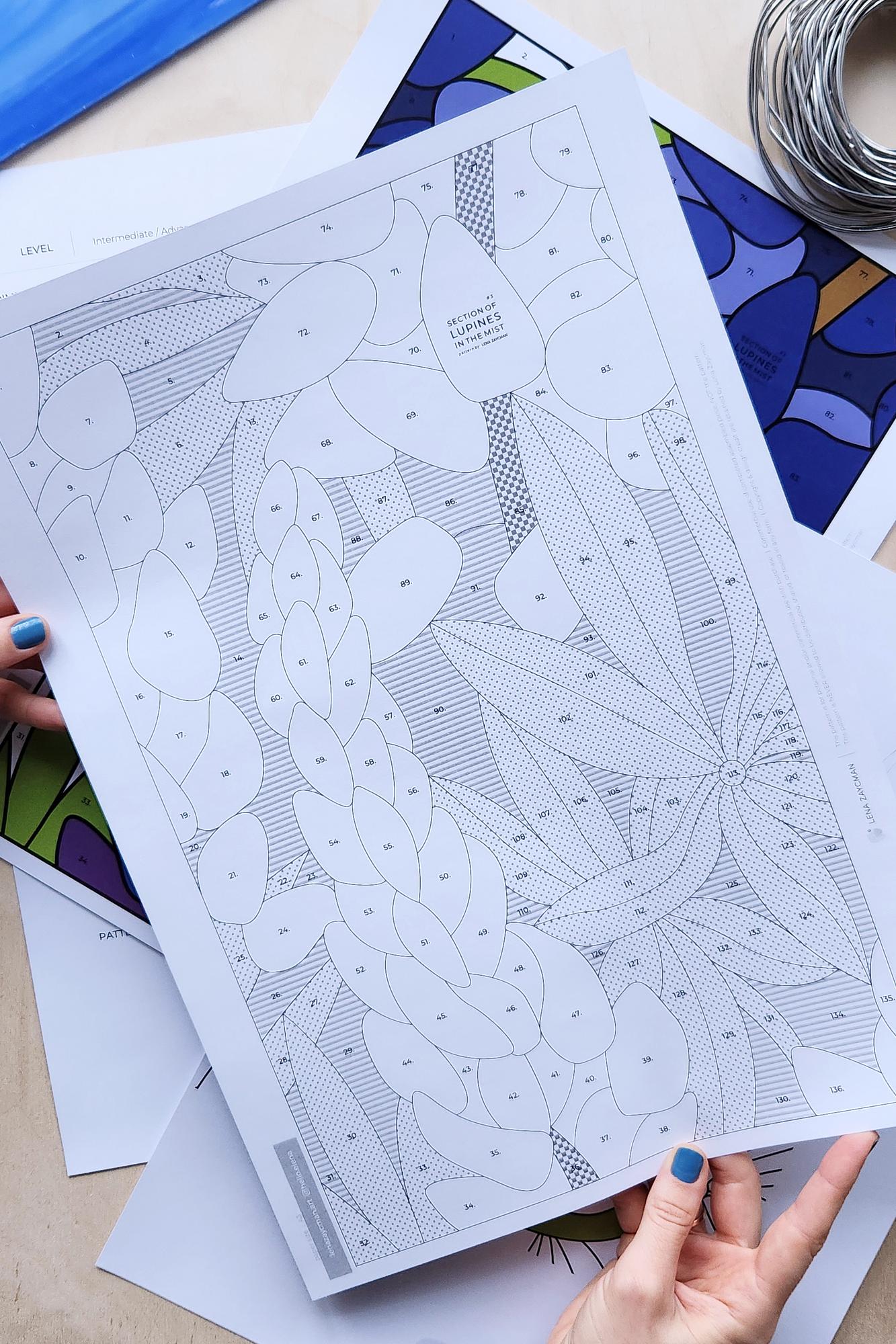 LUPINES #3 | Stained Glass Pattern