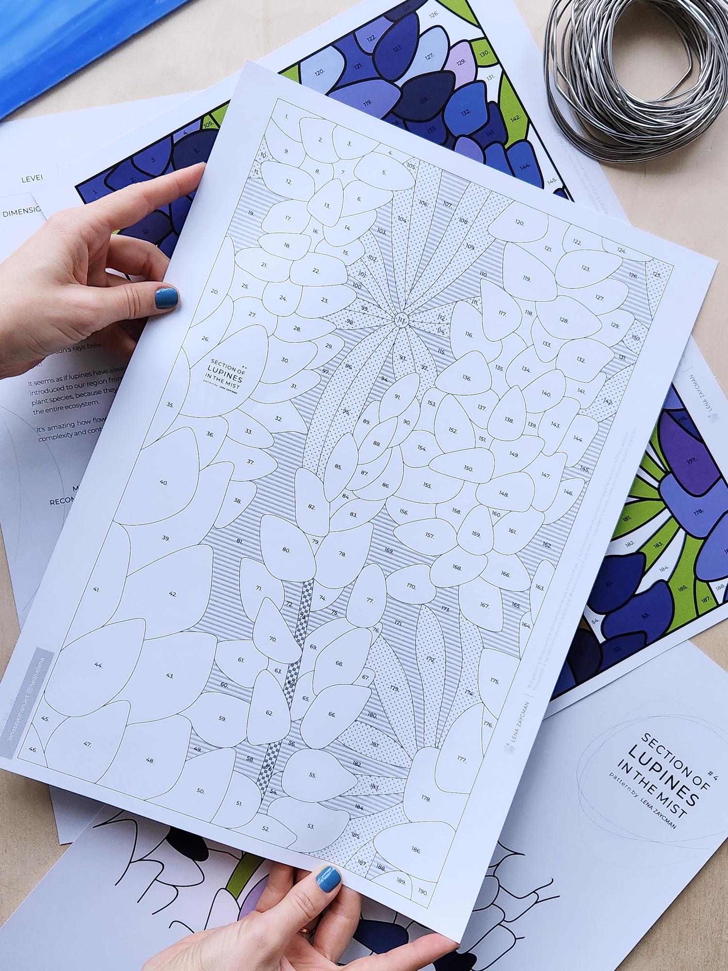 LUPINES #4 | Stained Glass Pattern