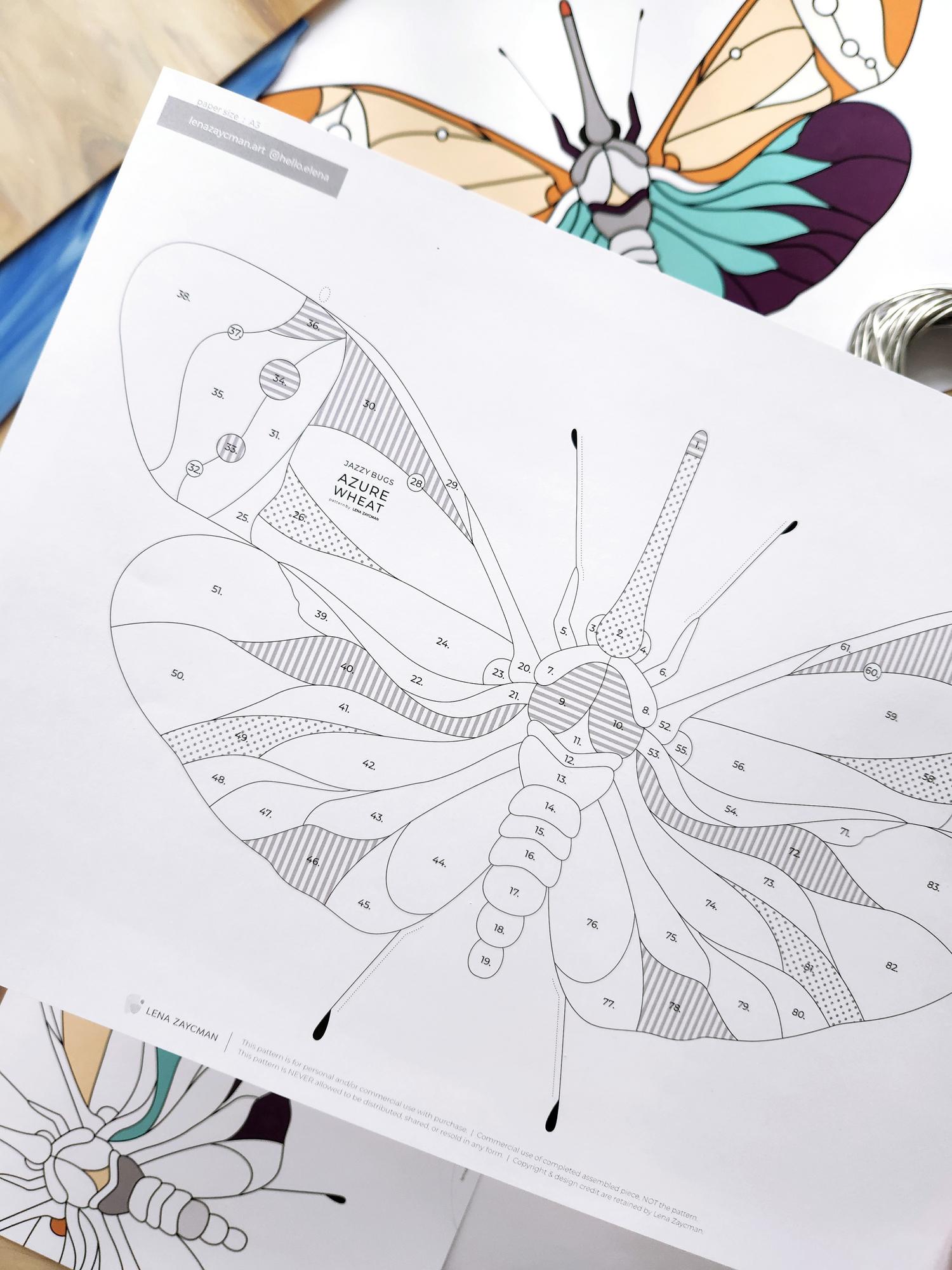 AZURE WHEAT | Stained Glass Pattern