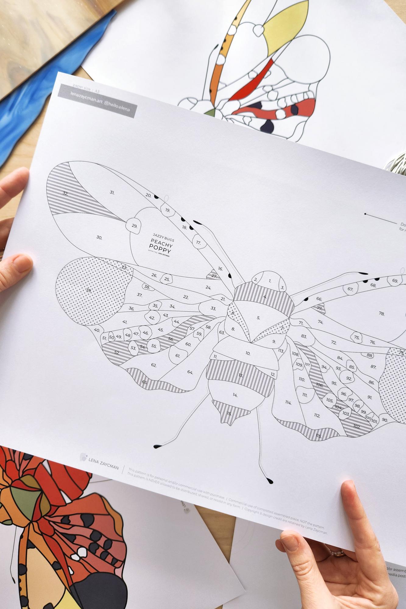 PEACHY POPPY | Stained Glass Pattern