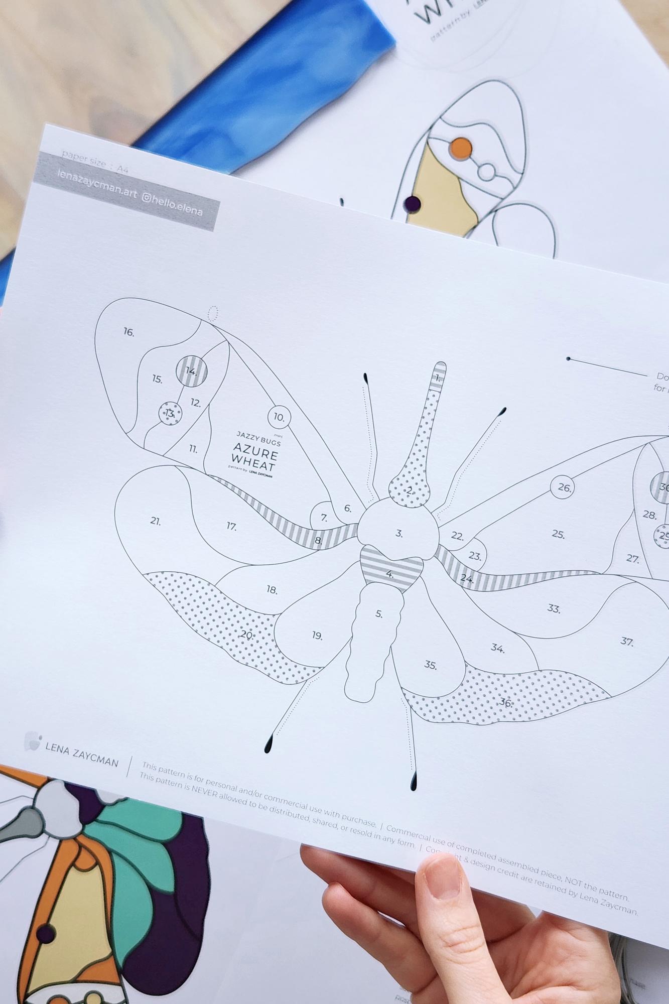 AZURE WHEAT .mini | Stained Glass Pattern