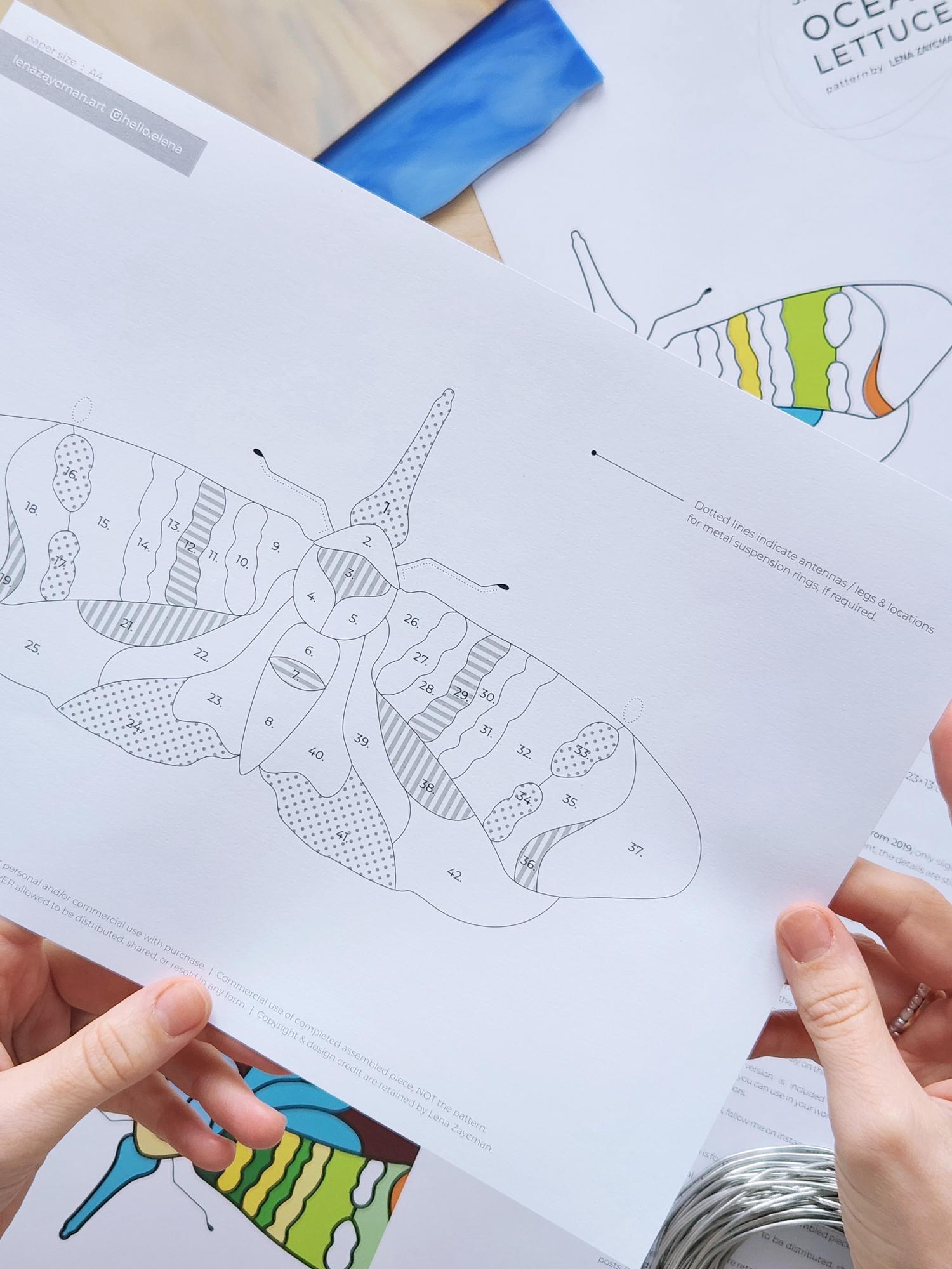 OCEAN LETTUCE .mini | Stained Glass Pattern