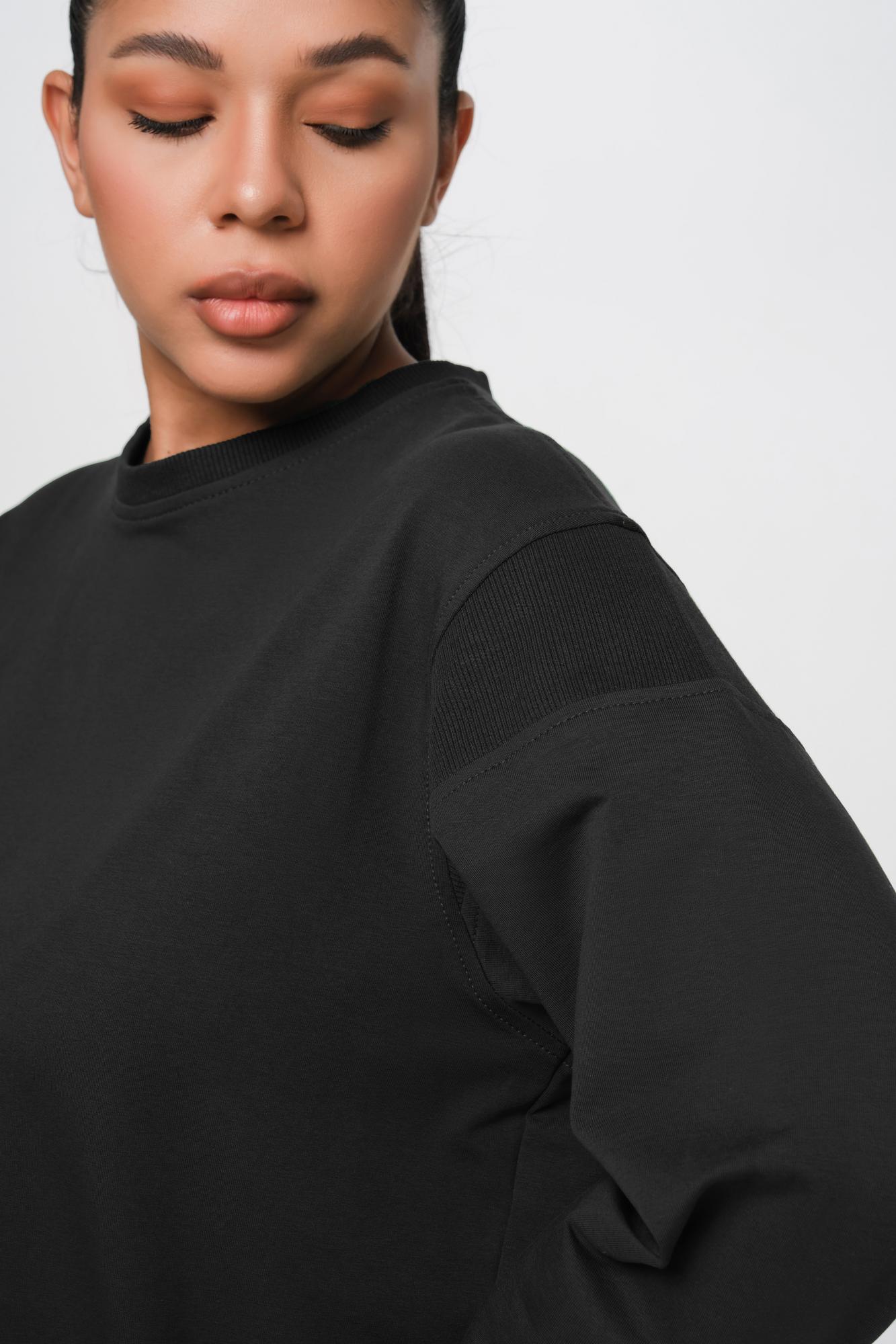 Черный хлопковый свитшот one size FOR BEST MAMA