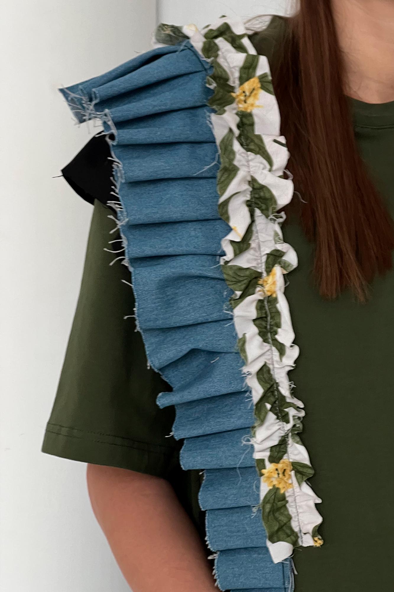 Футболка oversize цвета хаки FOR BEST MAMA