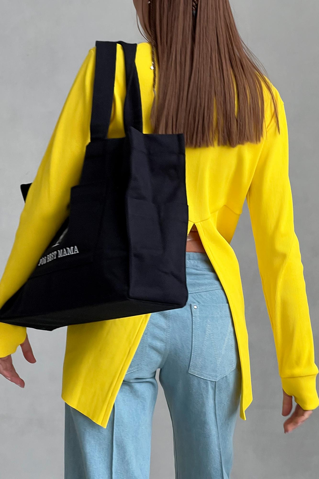 Желтый лонгслив с секретом для кормления «в рубчик» FOR BEST MAMA