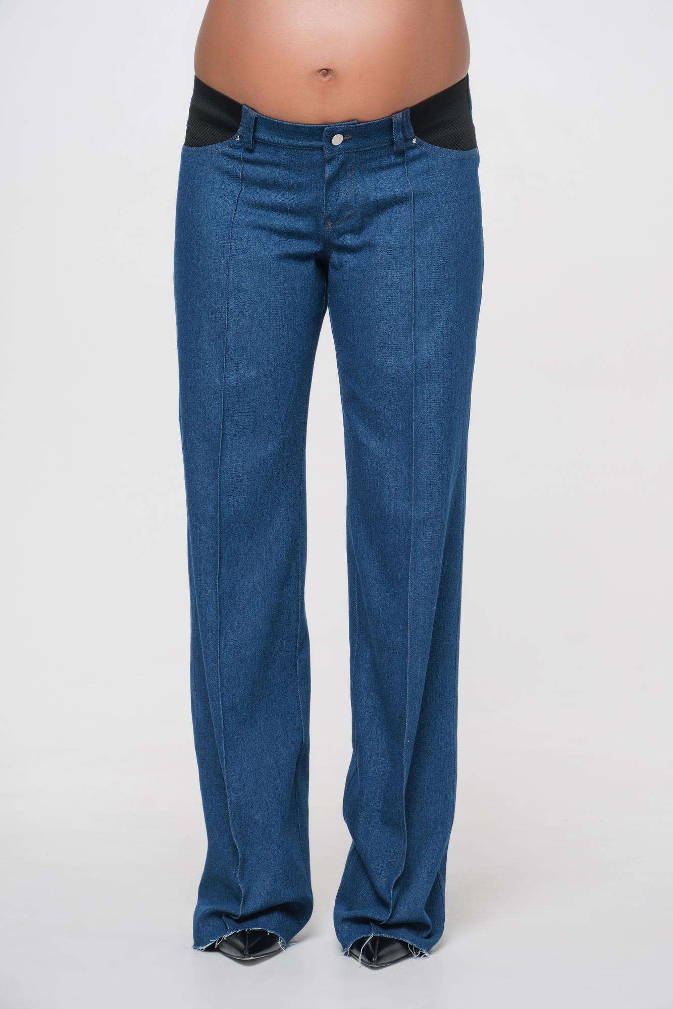 Темно-синие джинсы с боковыми резинками