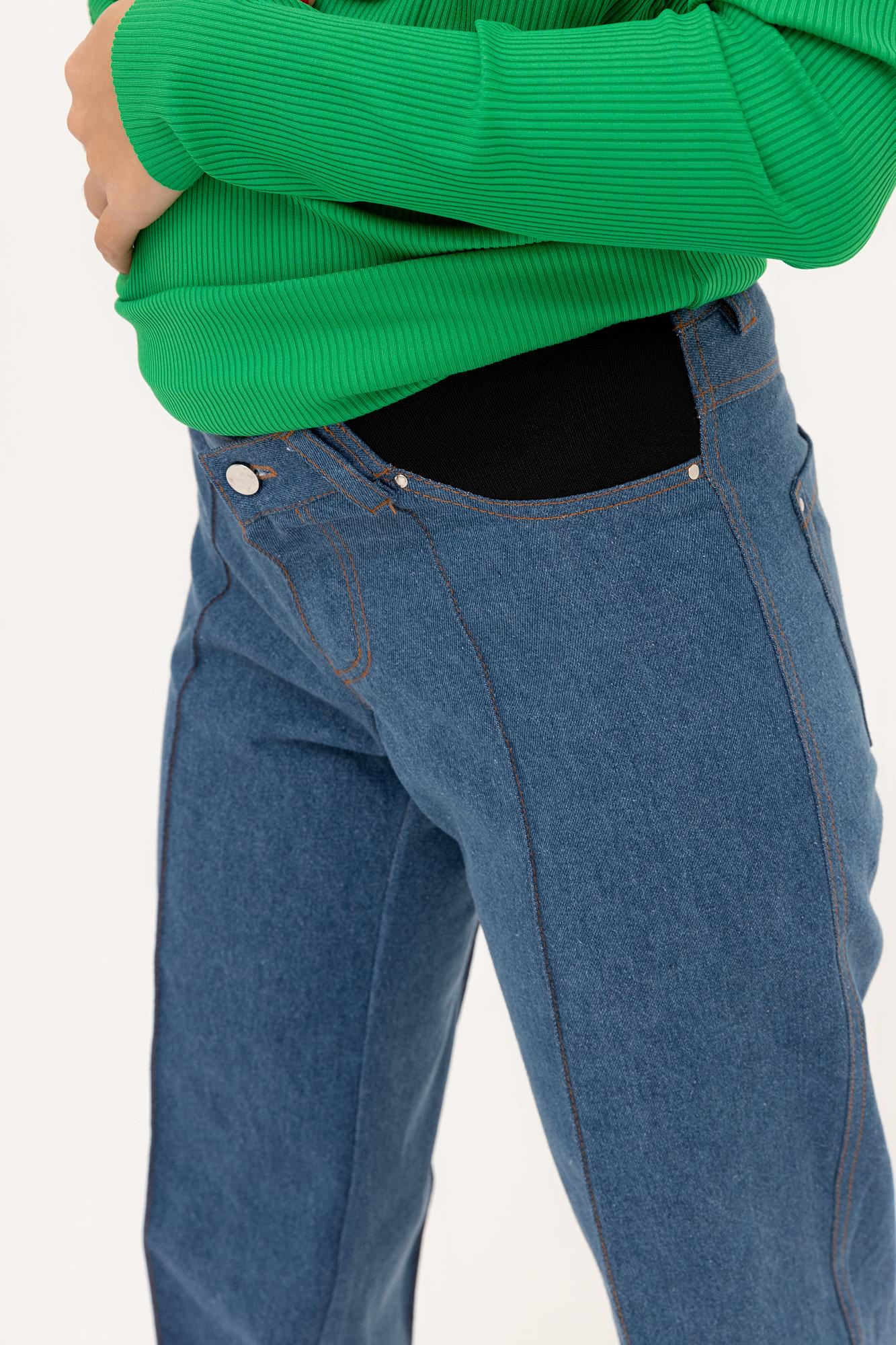 Синие джинсы с боковыми резинками