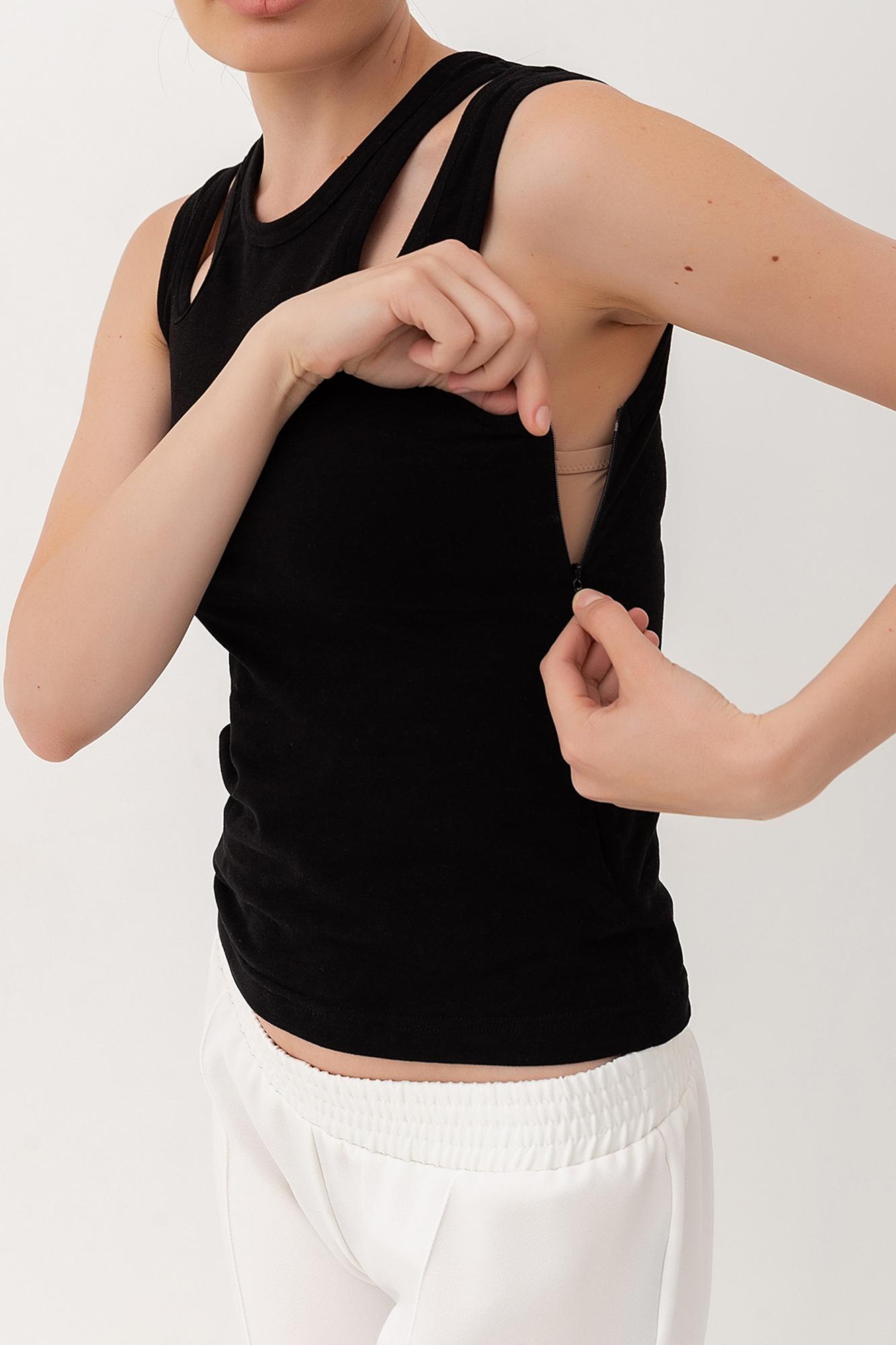 Черный топ для кормящих FOR BEST MAMA