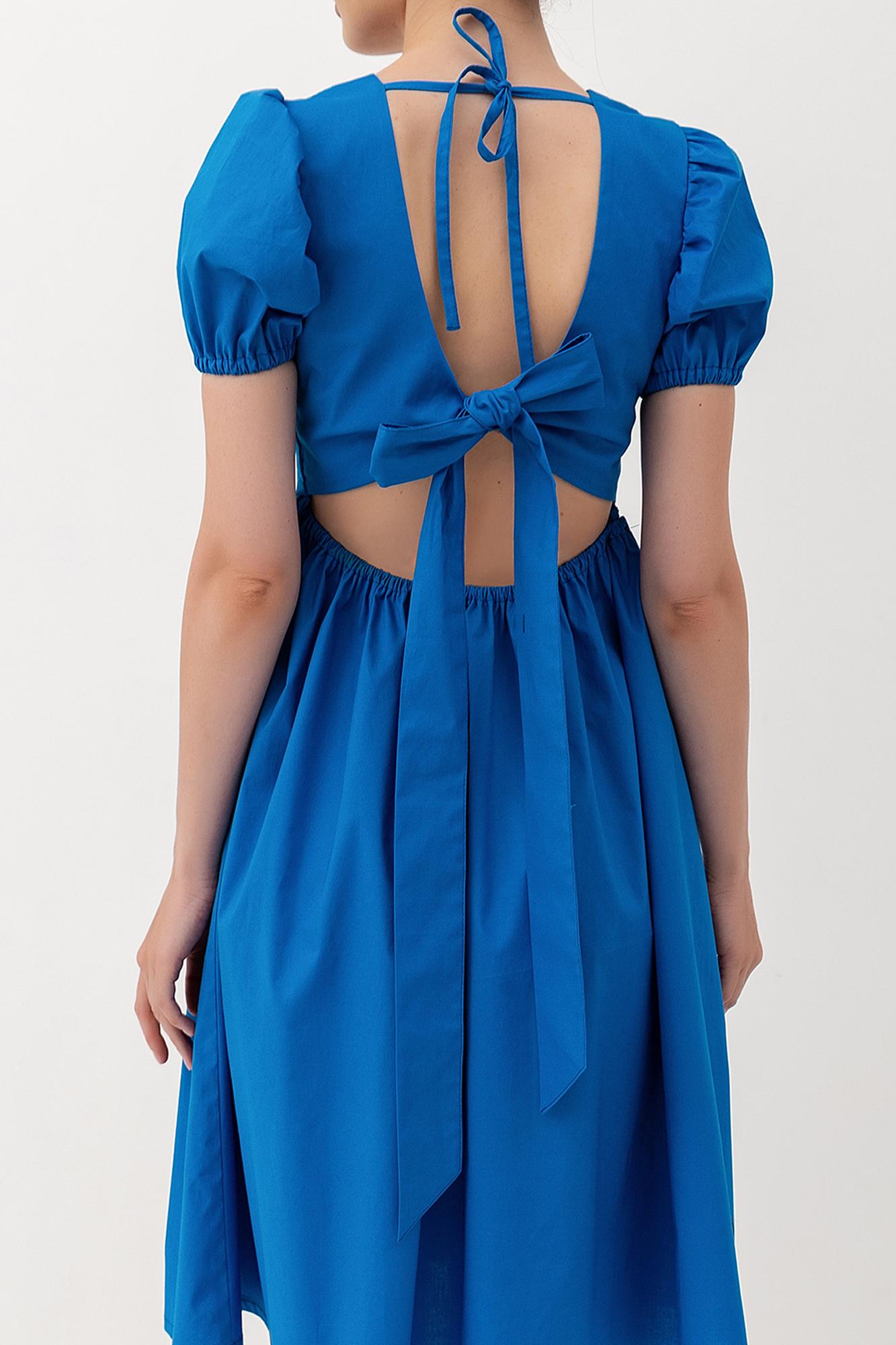 Платье хлопковое синее для беременных и кормящих FOR BEST MAMA