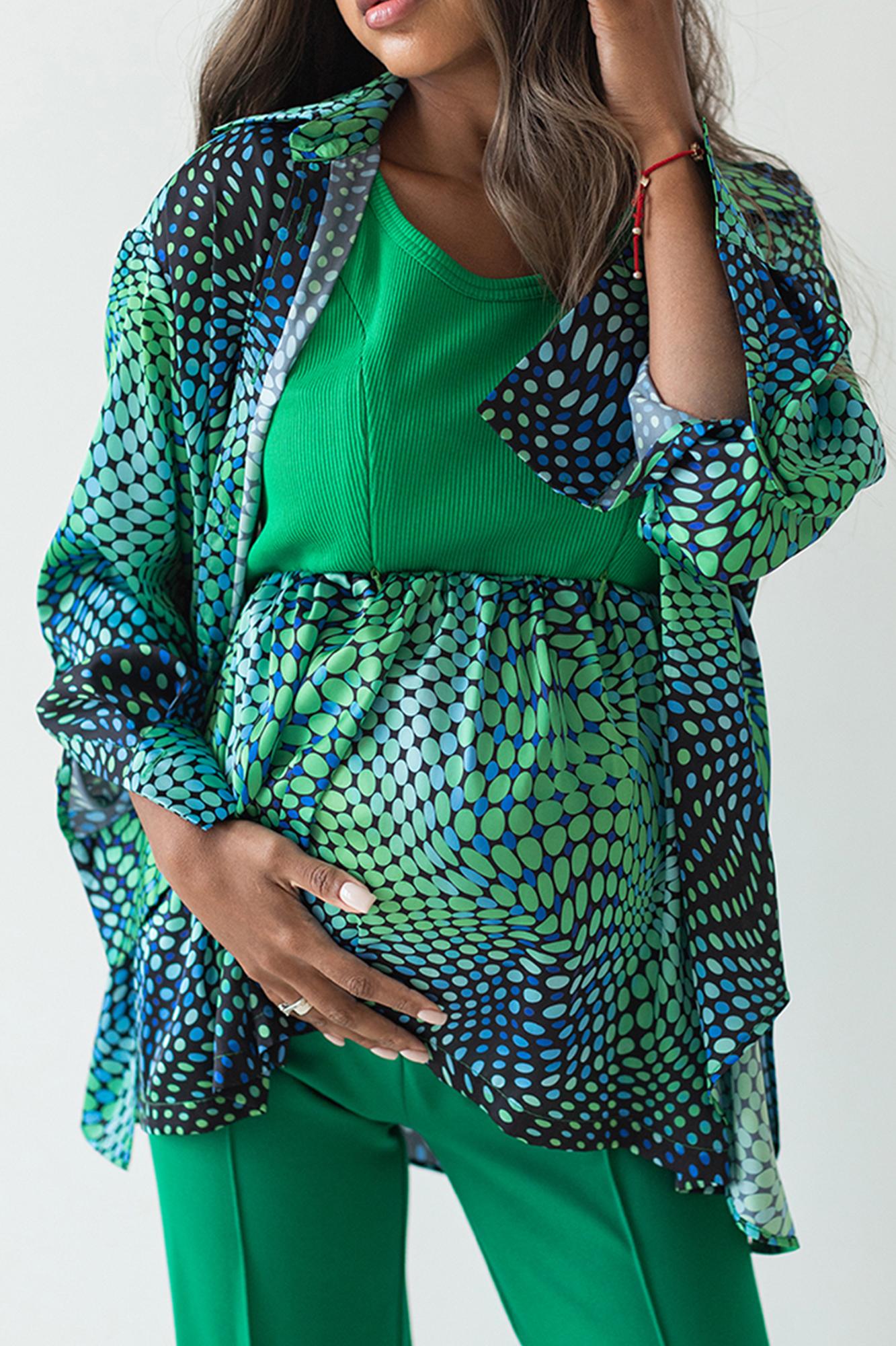 Зеленая блуза oversize FOR BEST MAMA