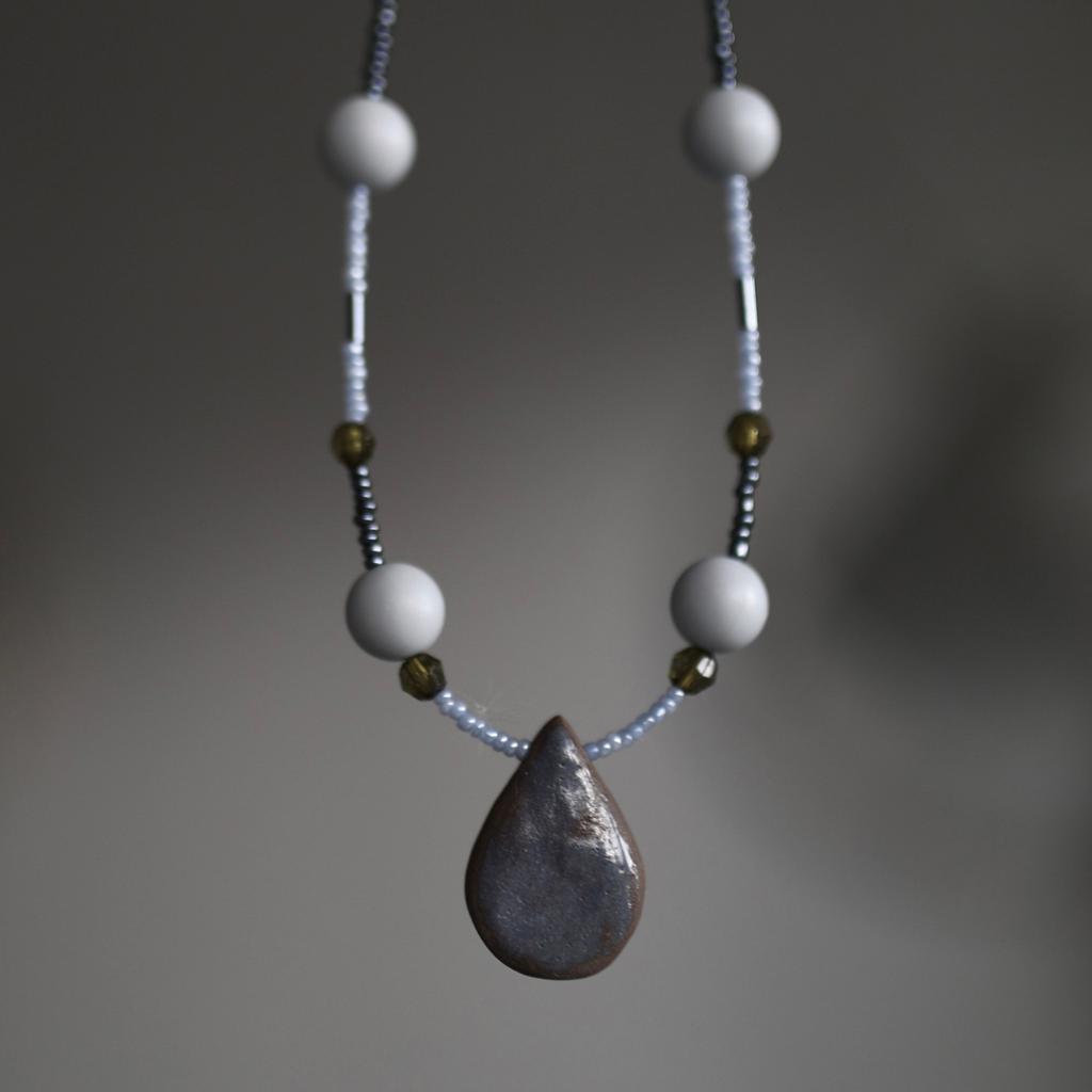 Бусы «Капелька» С Кулоном Из Керамики / Ночное Небо