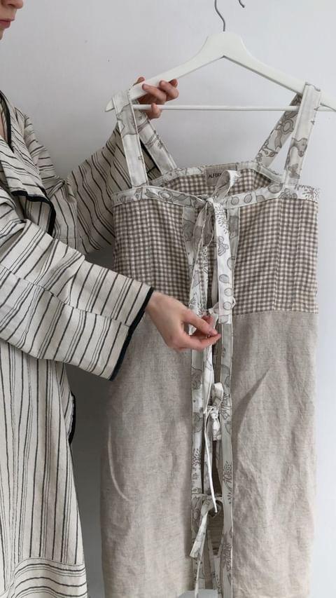 Льняной Сарафан На Завязках