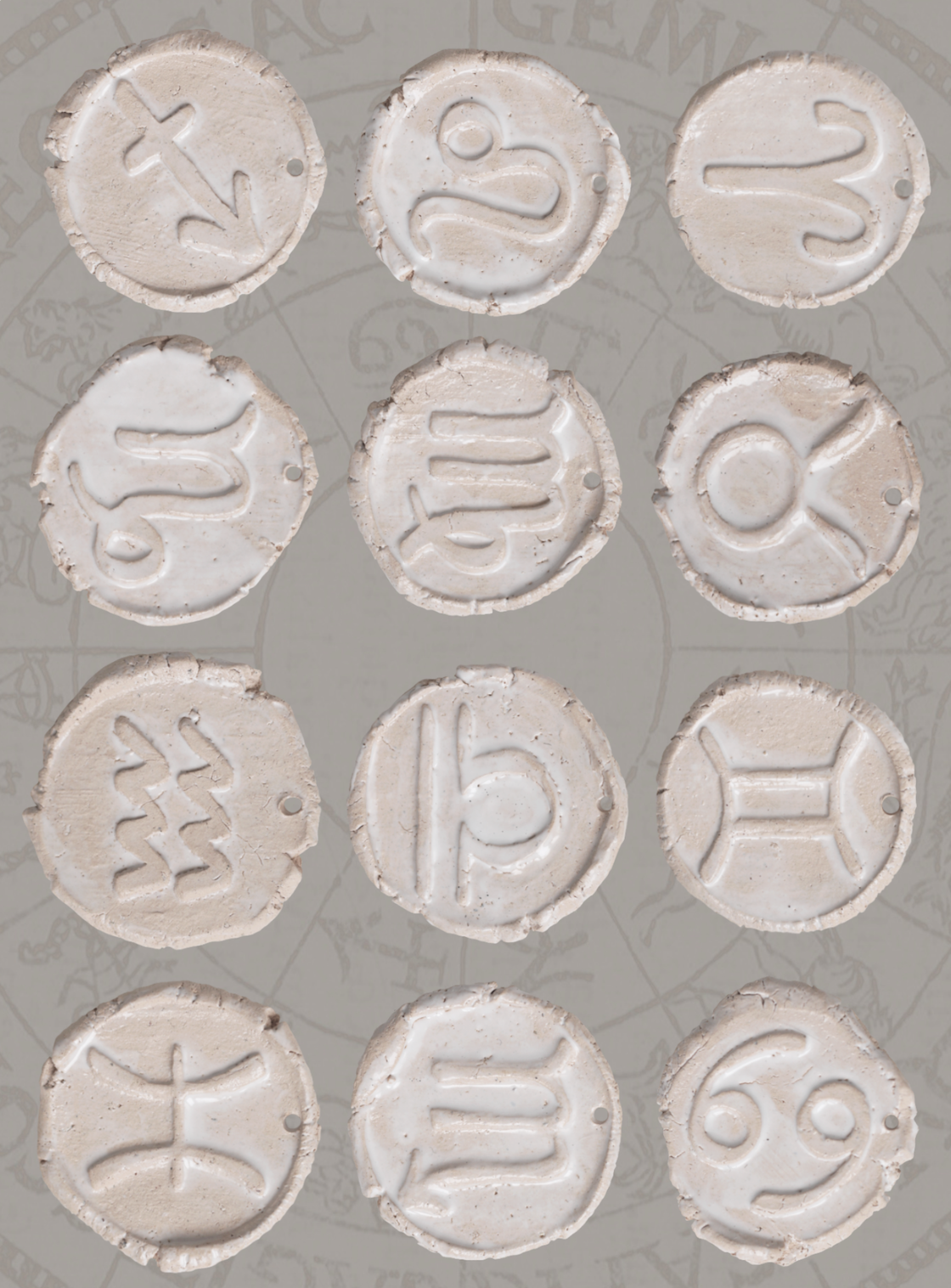 Кулоны ASTROLOGY / В Молочном Цвете