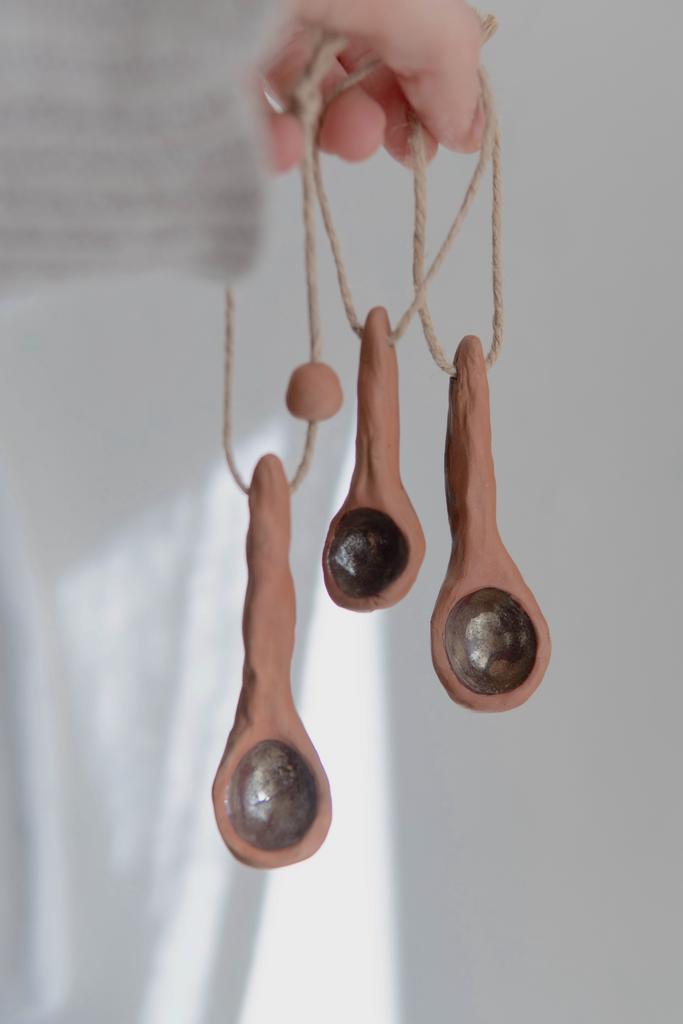 Набор из 3х ложечек с бронзовой глазурью