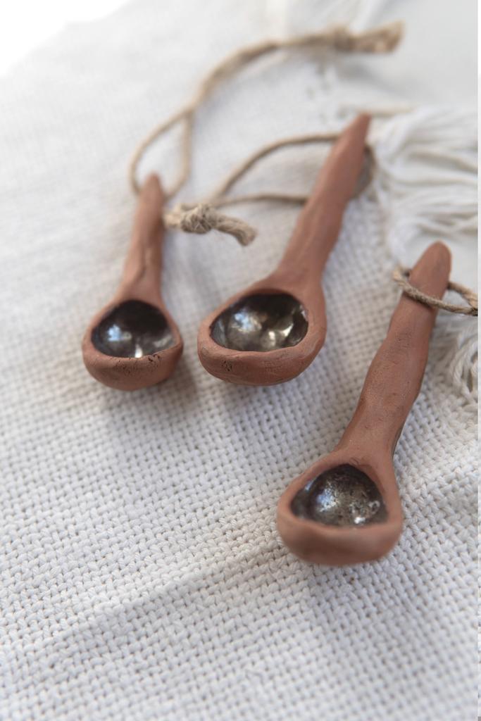Набор из 3х ложечек с бронзовой глазурью