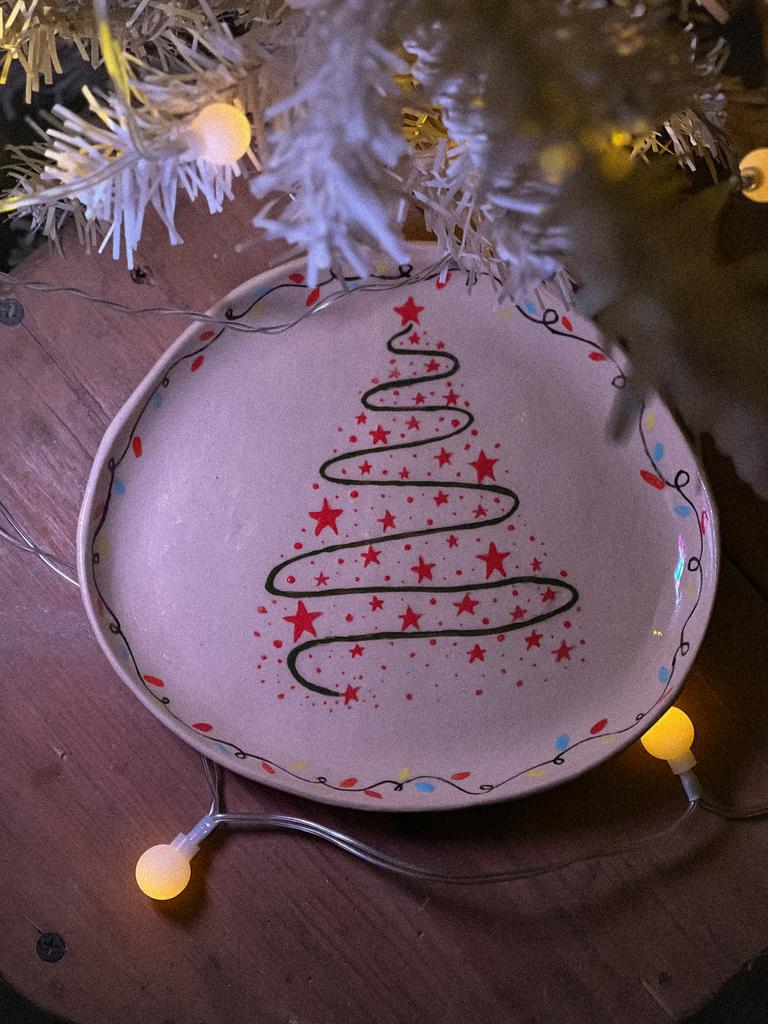 Тарелка Елка с Гирляндами