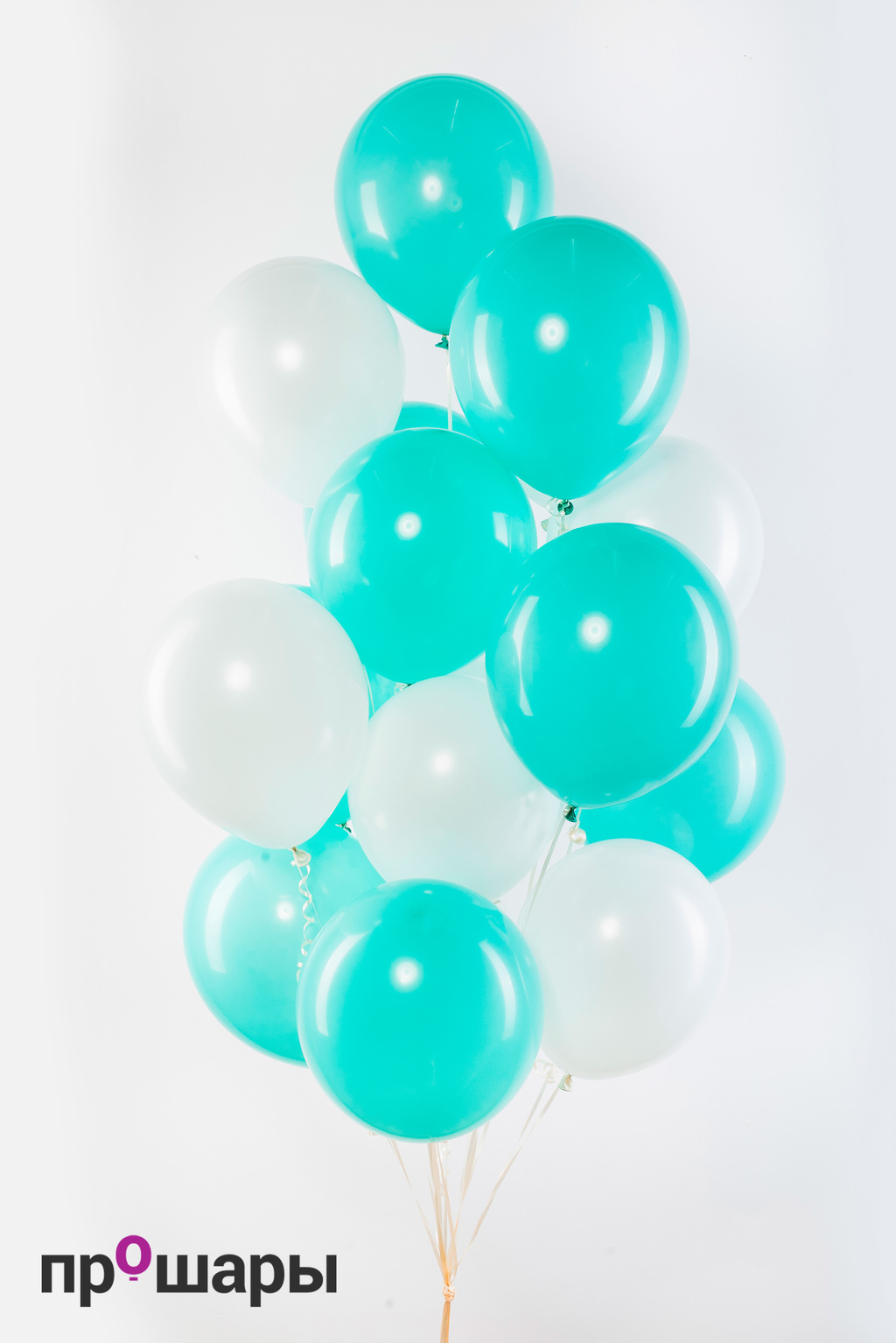Набор 20 шаров белый/мята