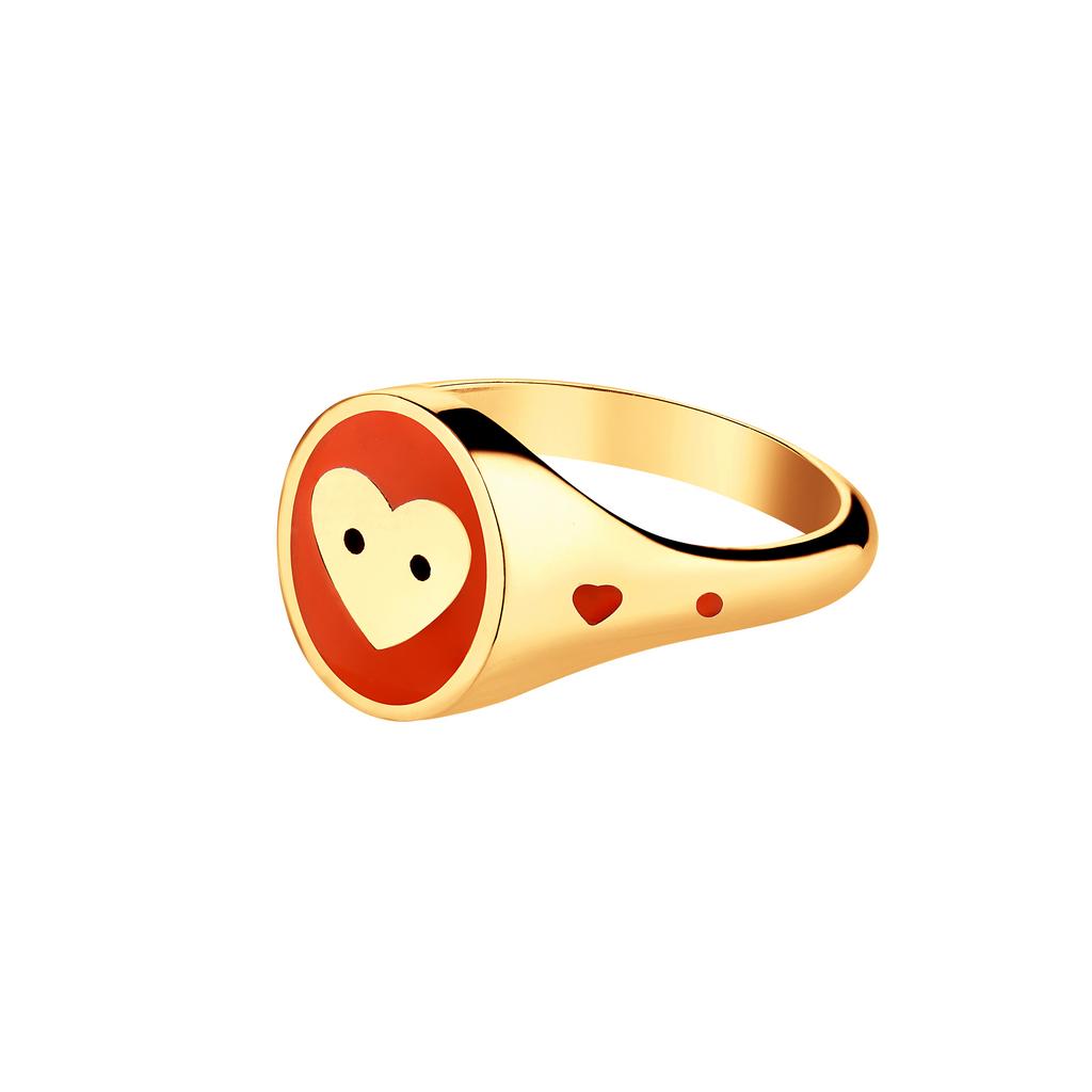 Кольцо MRS. LOVE (золотое сердце)