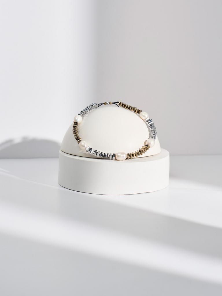 Браслет Ultra с жемчугом и миксом гематита