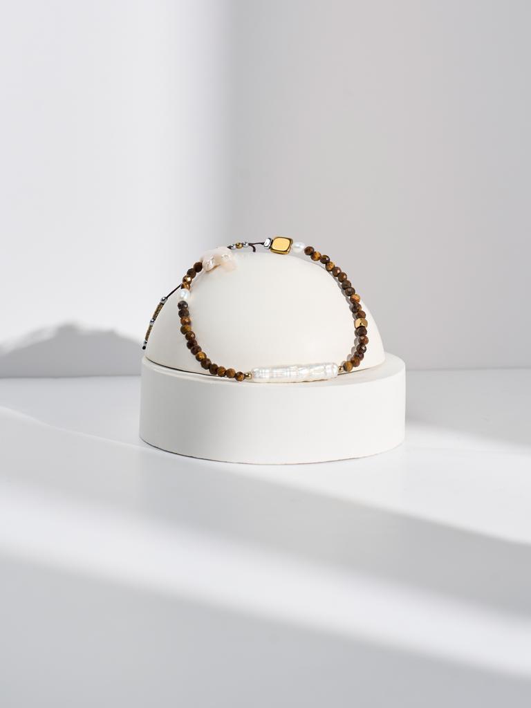 Браслет S360 с тигровым глазом и крестом