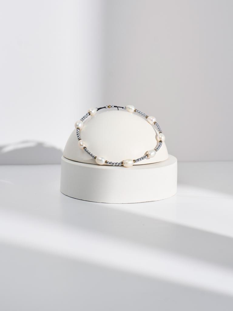 Браслет S360 с гематитом и жемчугом