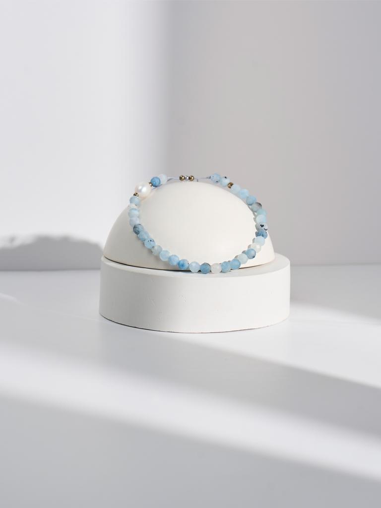 Браслет S360 с аквамарином и жемчугом