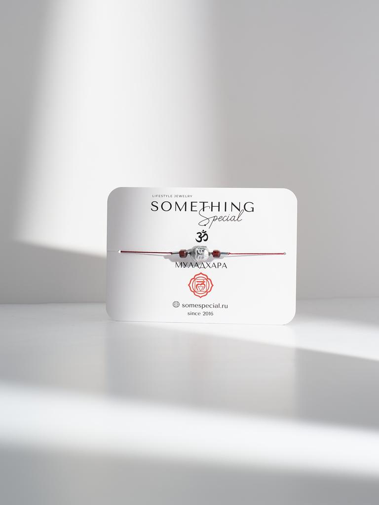 Браслет Midi Чакра "Муладхара" с камнем гранат и буддой