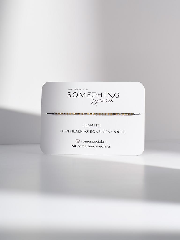 Браслет Long с миксом кубиков из гематита