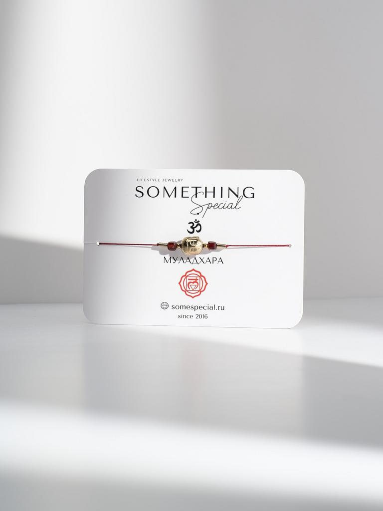Браслет Midi Чакра "Муладхара" с камнем гранат и буддой
