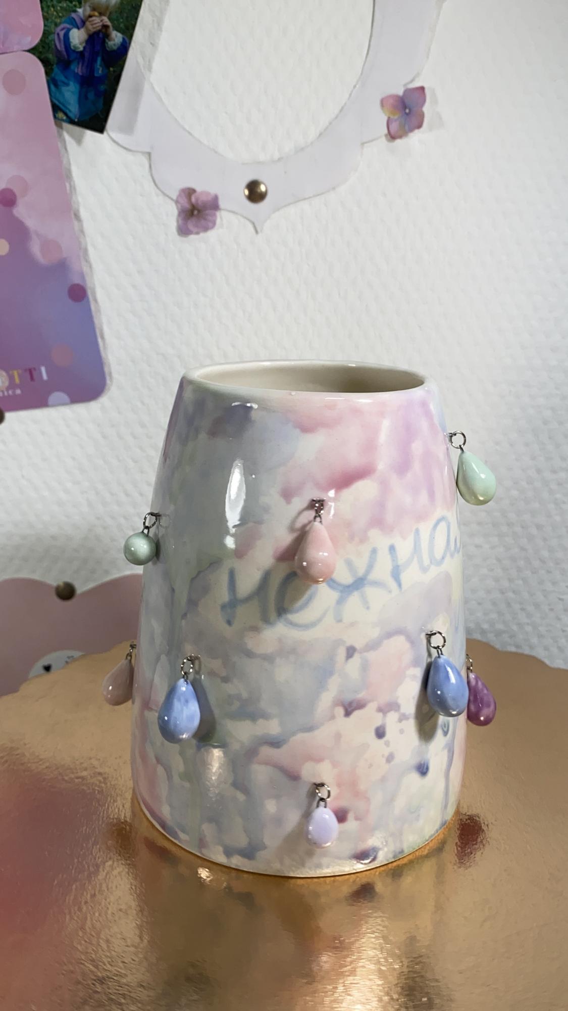 Ваза ручной работы с подвесками "Нежная королева" ‎♡