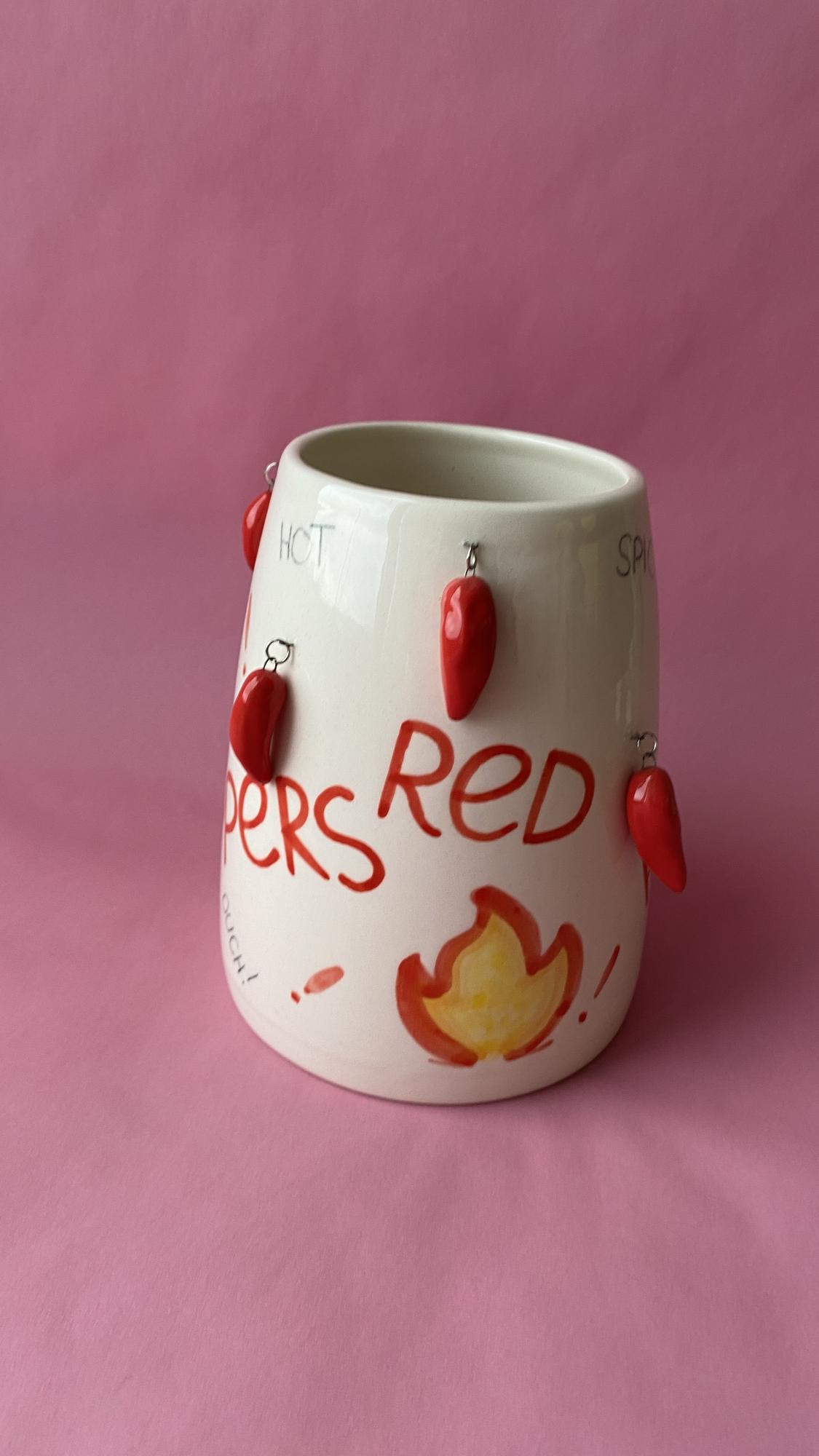 Ваза ручной работы с подвесками «RED HOT CHILI PEPPERS‎»‎