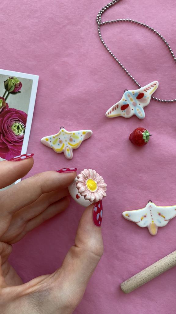 Колечко белое «Цветочек»